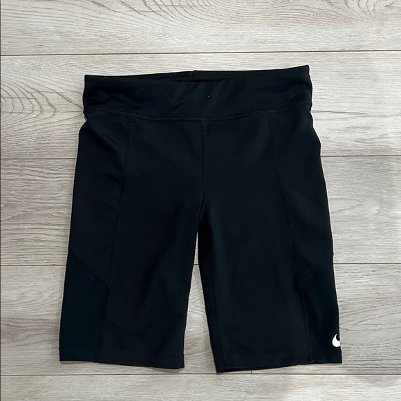 Nike Black Bike Shorts with White Logo for girls! Size L - Picture 1 of 4